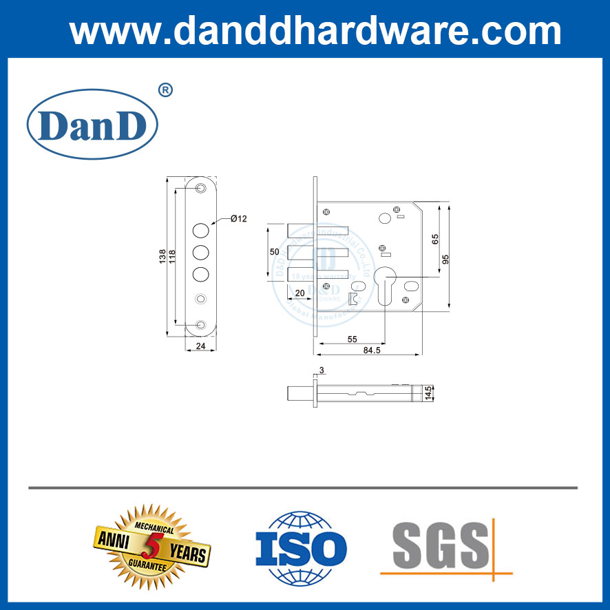 blade mortise lock
