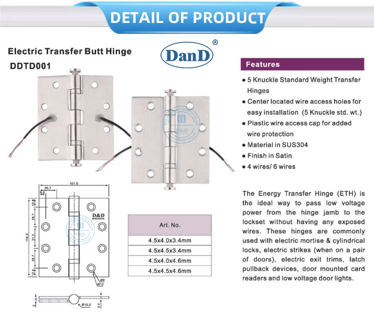 Electric Transfer Butt Hinge