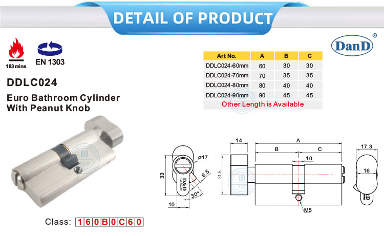 Lock Cylinder with Peanut Knob