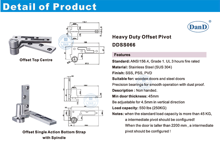 Stainless Steel Heavy Duty Offset Pivot 