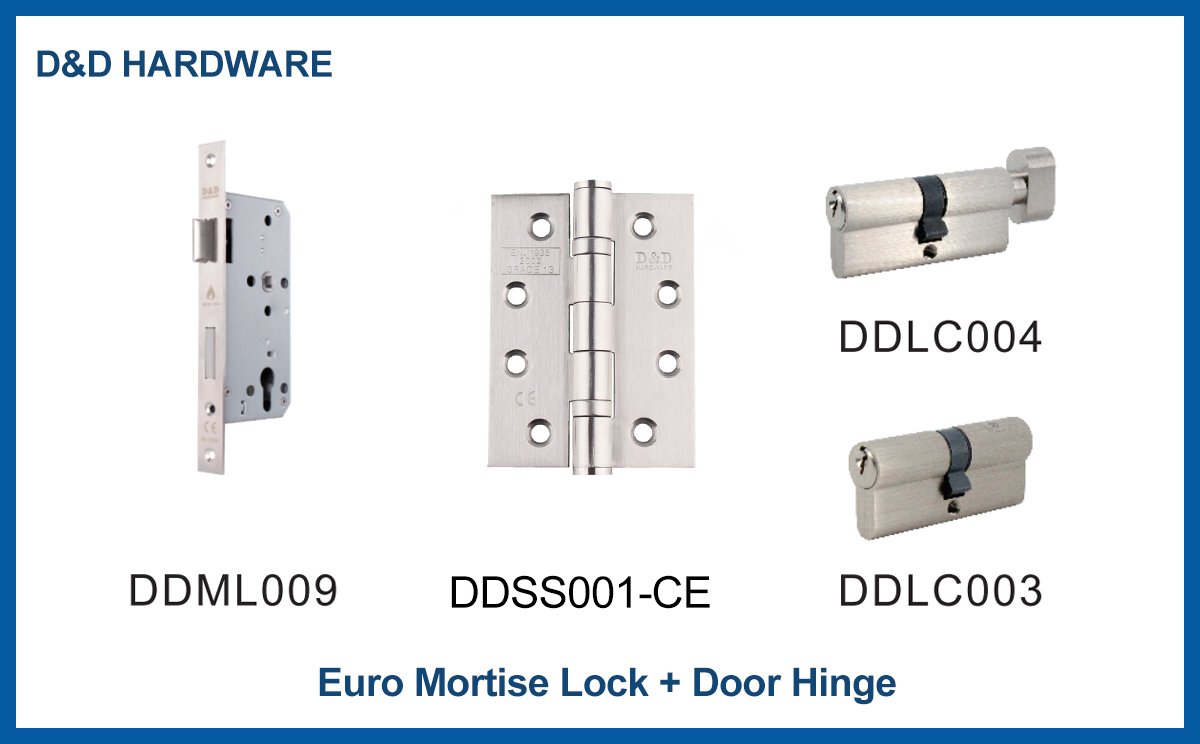 Euro Mortise Lock + Door Hinge