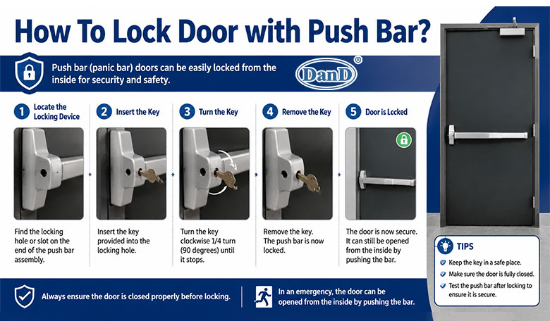How To Lock Door with Push Bar？