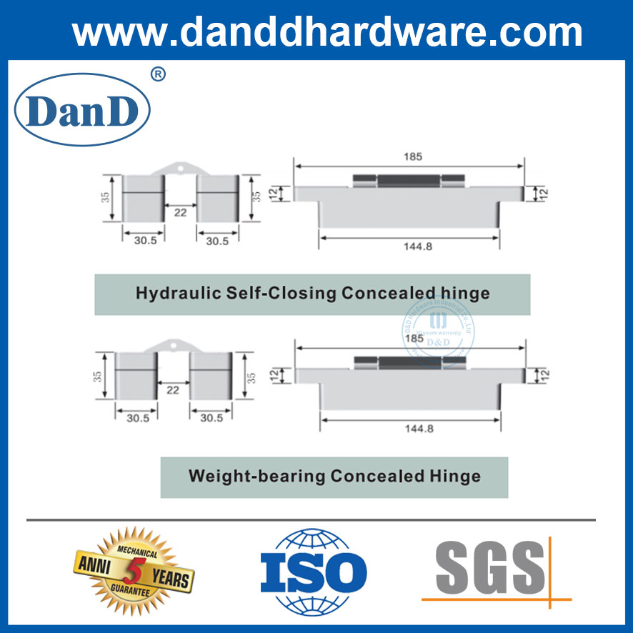 Hydraulic Positioning Concealed Door Hinge