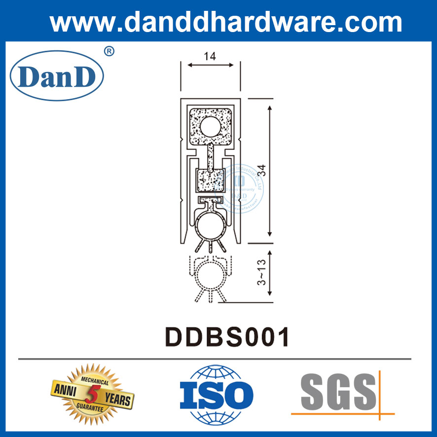 Aluminum Automatic Drop Seal Concealed Door Bottom Seal Floor Door Seal-DDBS001