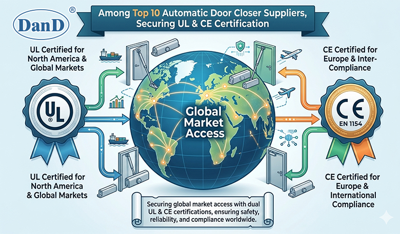 D&D Hardware Among Top 10 Automatic Door Closer Suppliers, Securing UL & CE Certification for Global Market Access