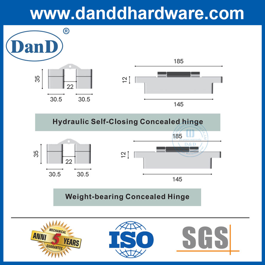 2D Concealed Hinge