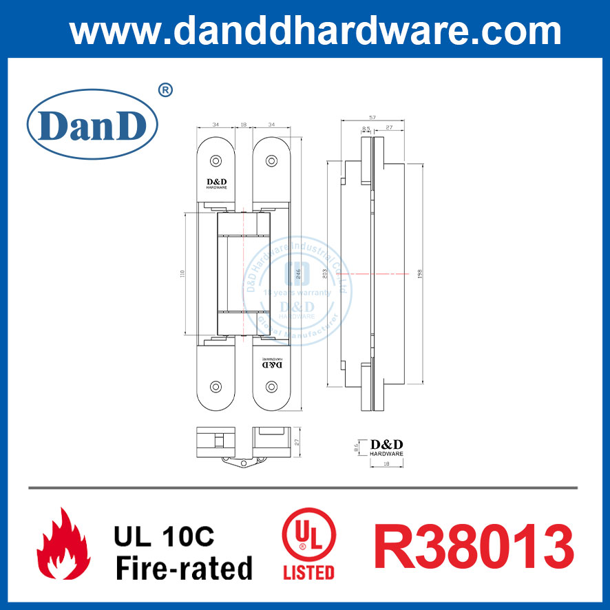 Commercial Door Hidden Hinge