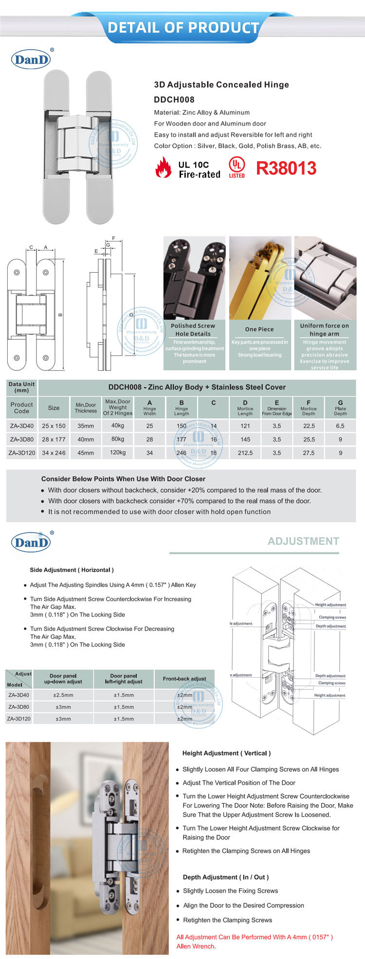  Adjustable door hinges manufacturer