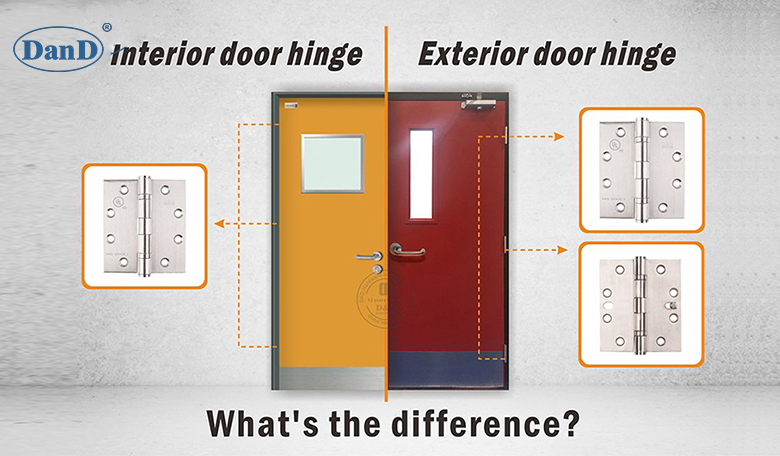 What is the difference between interior and exterior door hinges?